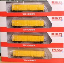 Piko 98546F, Spur H0, DB Bahnbau-Güterwagen-Set , 4-teilig,  4-achsig, Epoche 6