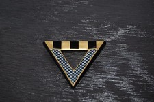 Brosche Dreieck schwarz gold