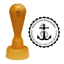 Stempel « ANKER » Adressenstempel Motiv Name Seemann Schifffahrt