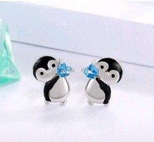 Kinder Ohrringe Pinguin blauer