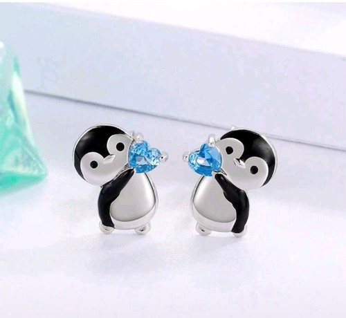 Kinder ohrringe pinguin - pinguin, blauer