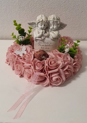 Grabschmuck engel herzform - grabschmuck,