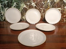ESCHENBACH Germany, 6 vintage Dessert- Kuchenteller Ø 19,5cm creme mit Goldrand
