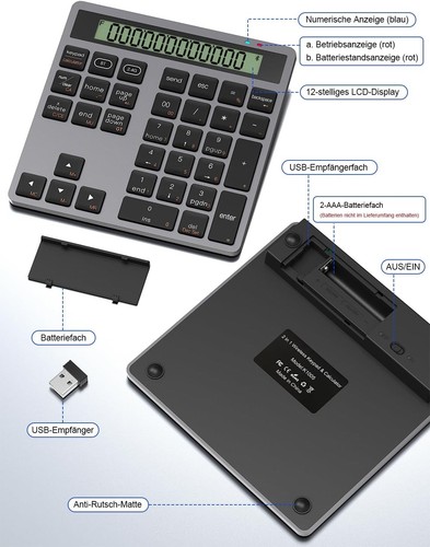 Bluetooth ziffernblock mit - bluetooth,