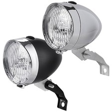 Klassische Chrom-Vintage-Fahrrad-LED-Licht-Scheinwerfer-Front-Retro-Scheinwerfer