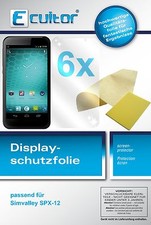 6x Schutzfolie für Simvalley SPX-12 klar Displayschutzfolie Folie Ecultor