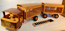 DDR Holzspielzeug FWF Fröbel Werdau LKW  Zirkuswage Tiertransport Anhänger