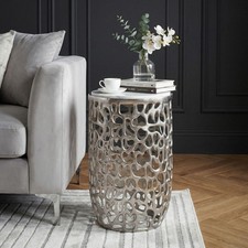 Beistelltisch Metall Silber