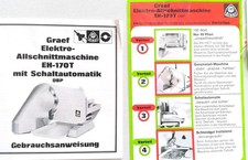 Alte gebrauchsanweisung graef - gebrauchsanweisung,
