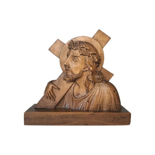 Geschnitztes holzrelief jesus - geschnitztes,