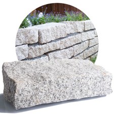 Schicker Mineral Granit Mauersteine hellgrau 40x20x10 cm 40 x Steine auf Palette