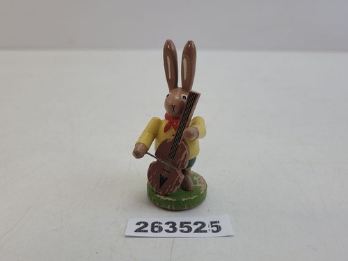 Hase mit bass holz braun - hase,