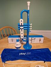 playLITE Hybrid Trompete blau + Notenständer & Stummschaltung