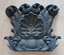 Große Krone Schrank Aufsatz Ornament Holz Eiche Alt Antik Vintage Brocante