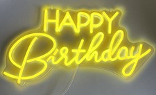 LED Neonschild Happy Birthday Leuchtreklame USB Wand Deko 5 kWh/1000h Farbauswah