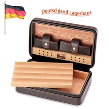 Reise Zedernholz 4 Slot Zigarren Humidor Zigarren Halter Leder Zigarrenetui Box