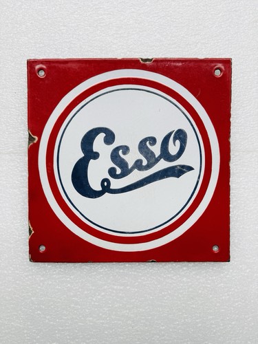 Emailschild esso zapfsäule - esso,