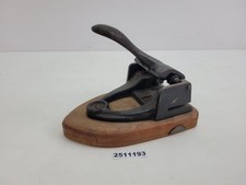 Locher Eisen Schwarz Holzsockel mit Fach 30er Jahre Antik Bauhaus Büro #2511193