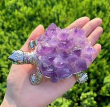 Amethyst Schildkröte – Spiritueller Schutz & Heilstein Energie Figur Glück neu
