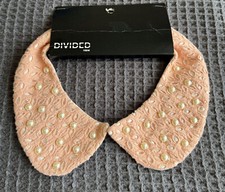 Kragen Bubikragen Rosa Weiß