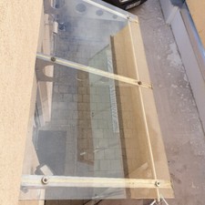 vordach edelstahl glas 200 x 117; 3 -Schicht Sicherheitsglas 12 mm