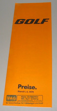 Prospekt Preisliste VW Golf I