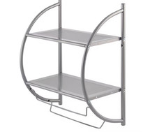 badezimmer regal metall, zum Aufhängen, ca. 45x40 x 55 cm , mit Handtuchstange