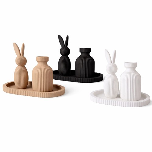 Osterdeko schale vase hase 3er - hase,