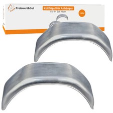 2x Anhänger Kotflügel 750x200x350mm eckig Schutzblech 14 Zoll Stahlblech 2075