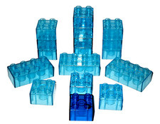 Lego Duplo~transparente Bausteine~aquamarine blau~Glasbausteine Optik ~Selten !