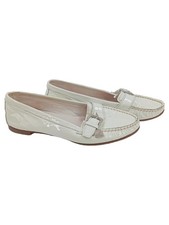 ATTILIO GIUSTI LEOMBRUNI Damen Slipper 37 Weiß Lackleder Elegant