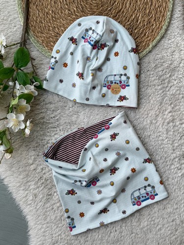 Set kinder beanie - ♥,