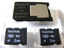 2 X 2GB Memory Stick Micro M2 Card ( 2 x 2 GB MS Micro M2  ) + Adapter SanDisk