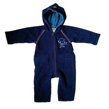 Sigikid Fleece Anzug Baby Overall Einteiler Blau Dino Herbst Winter Gr 74