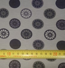 25 cm Jersey Kinderstoff Meterware Stoff grau Punkte Blumen retro 