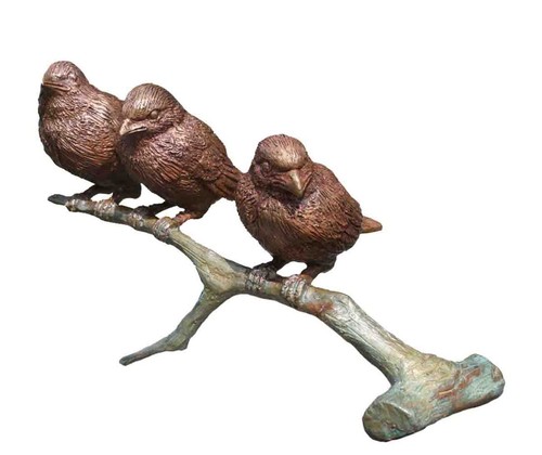 Bronzefigur spatzen auf - 3,