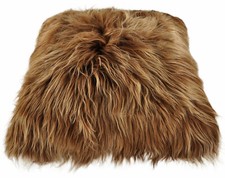 EXKLUSIVES LAMMFELL BODENKISSEN BRAUN 80 x 80 cm SITZKISSEN LANGHAARIG