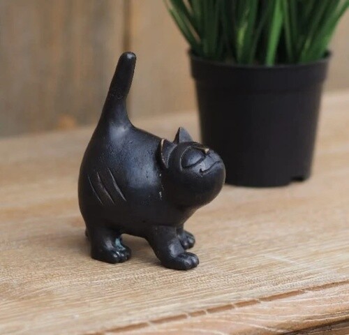 Bronzefigur kleine katze - bronzefigur,