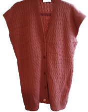 Strickweste FRANCO CALLEGARI Zopfmuster Wolle/Angora, Farbe Altrosa Gr. 46