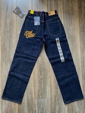 ECKO UNLTD BESTICKTE INDIGO JEANS HERREN BAGGY STIL URBAN HIP HOP VINTAGE