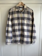 ZARA Flanellhemd Gr.M relaxed fit beige grau rosa kariert langarm lang Hemd