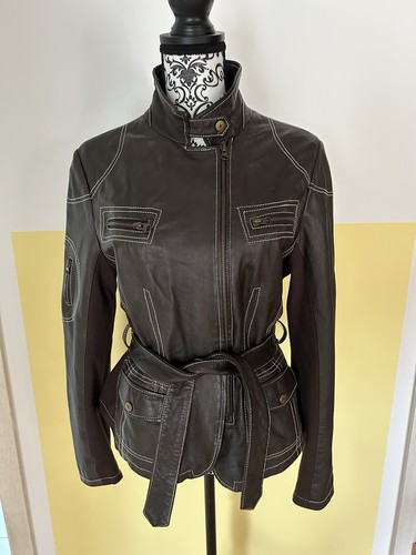 Red label lederjacke - red,