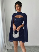 Sexy Damen Glitzer Minikleid