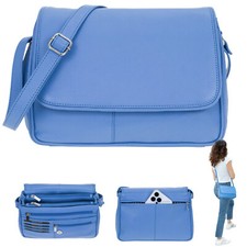 Handtasche Leder Lederhandtasche Bag Alessandro Tasche Florenz 12975 Blau 7 +e