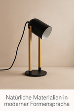 LED Tischlampe Holz Schwarz – Modern Nachttischlampe Schreibtischlampe Leselampe