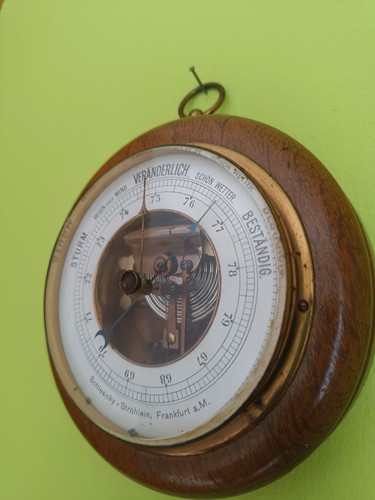 Antikes barometer holz metall - antikes,