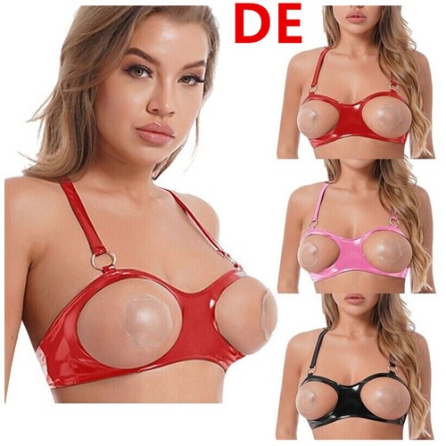 Damen wetlook offene brust - wetlook,