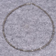 Labradorit Halskette, Edelsteinhalskette (K1815), 925er Silber, Edelsteinschmuck