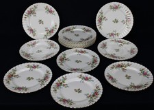 14x Royal Albert Geschirr Moss Rose Kleiner Teller Frühstücksteller Ø 20,5 cm
