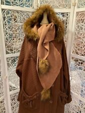 Lagenlook Kapuze braun mit Kunstfell - wertet jeden Mantel / Jacke auf!!!